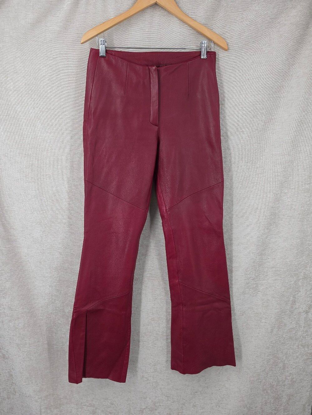 Y2K Wilsons Deep Red Leather Bootcut Boot Cut Pants